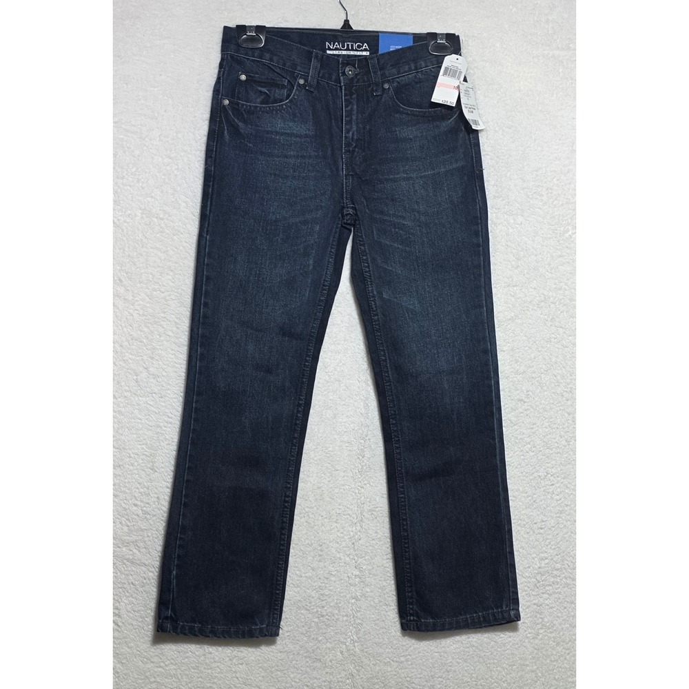 Nautica Girls Straight Fit Dark Wash Denim Jeans Coastal Blue Size 10 NWT